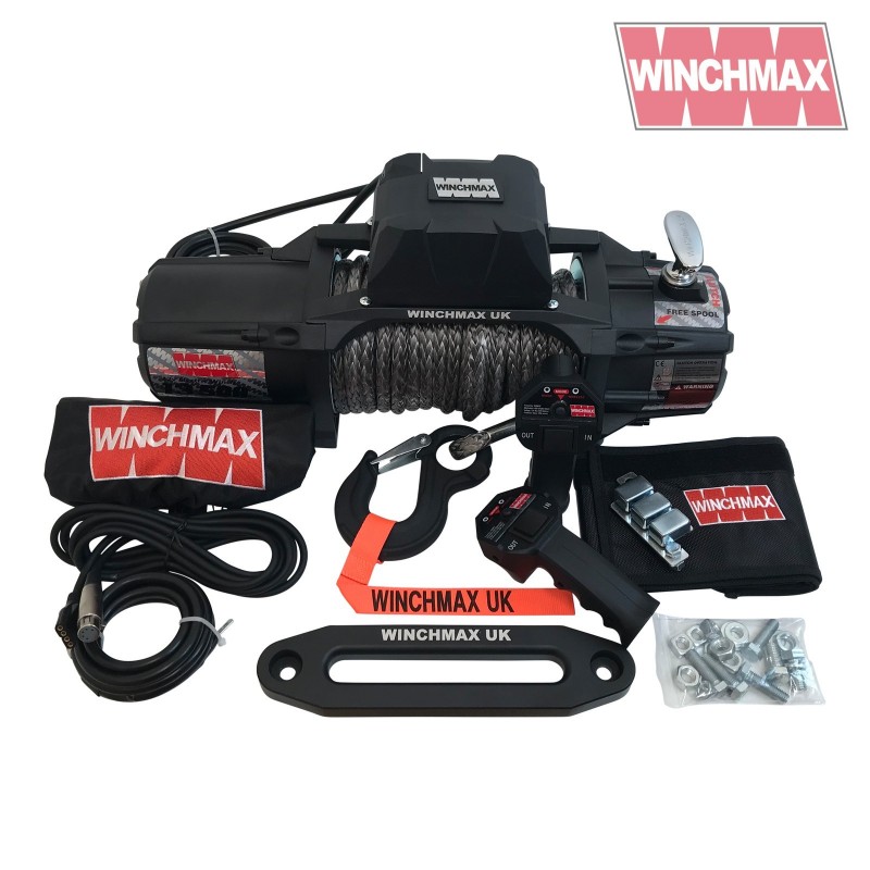 Troliu Winchmax SL 13500lb Military cu sufa sintetica