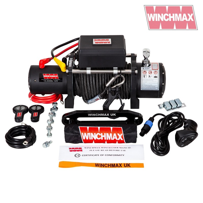 Troliu Winchmax Military 13500lb cu sufa sintetica