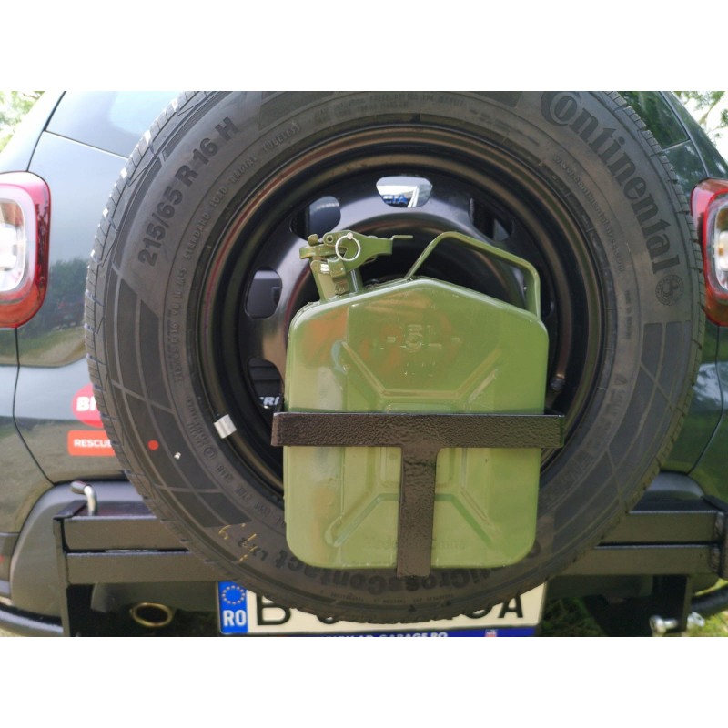 Jerry Can and holder for spare tire carrier